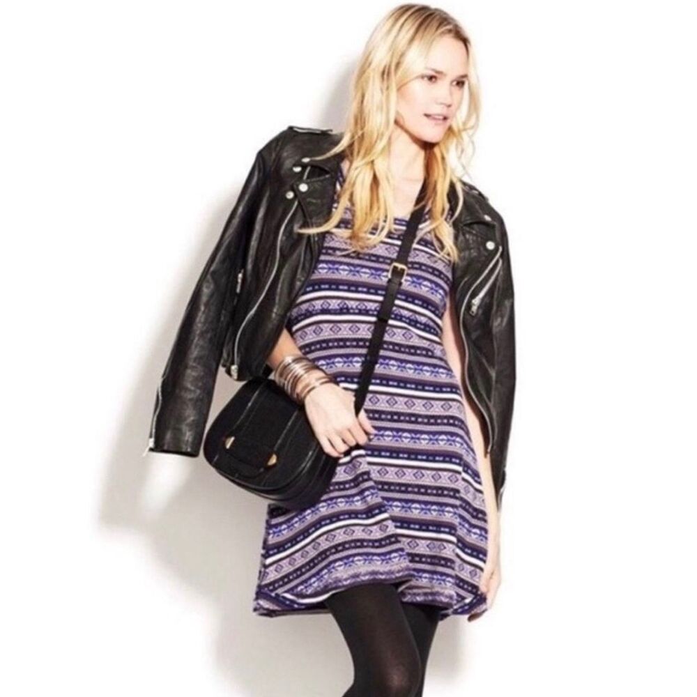 Free People Womens Small Nordic Fair Isle Tank Sweater Dress